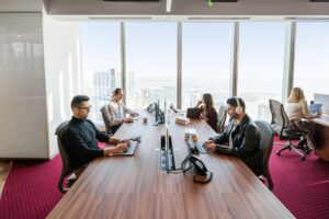 people using a coworking space