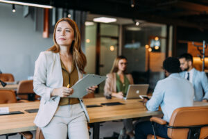 Entrepreneur business woman working in a coworking space